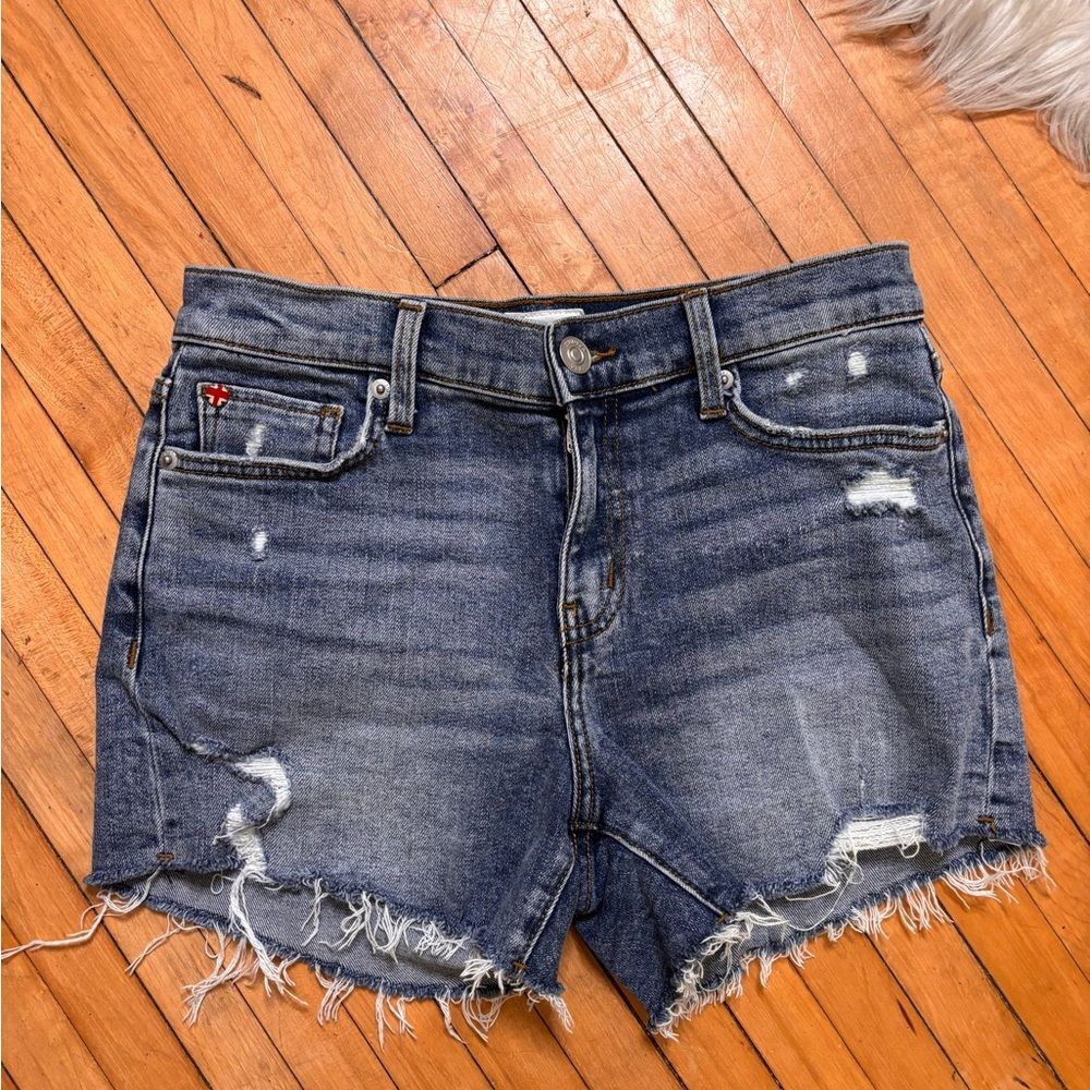 Hudson Jeans Blue Distressed Jean Shorts